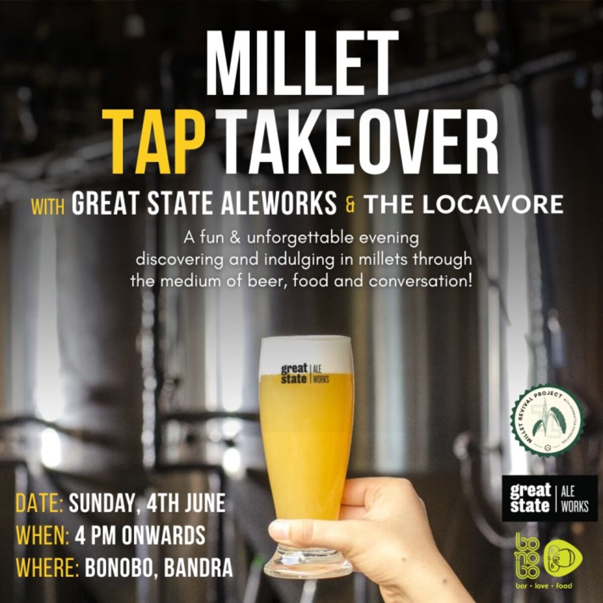 Millet Tap Takeover Great State Aleworks x The Locavore June 04, 2023